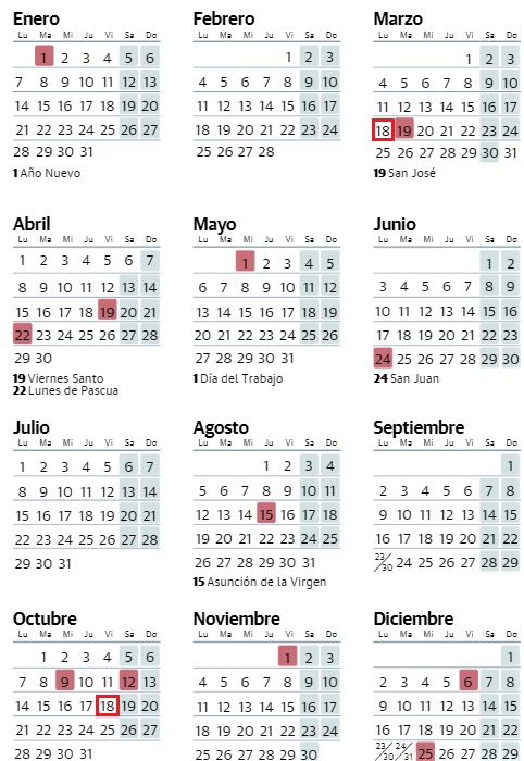 Agotar esclavo Falsificación Calendario de festivos 2019 – Bandú – Cheste