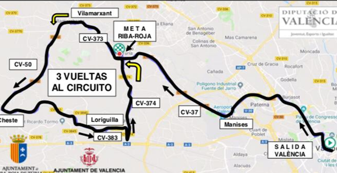 La Volta ciclista a la provincia de Valencia pasa Cheste