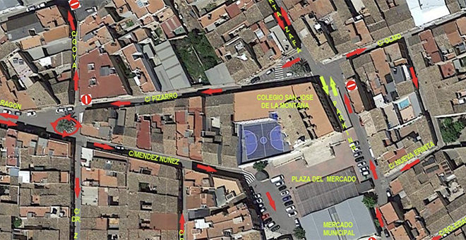 Cambios de circulación en la zona del mercado municipal