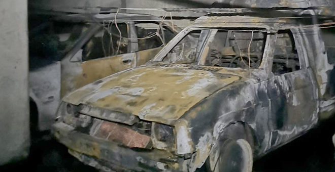 Incendio en el parking del mercado