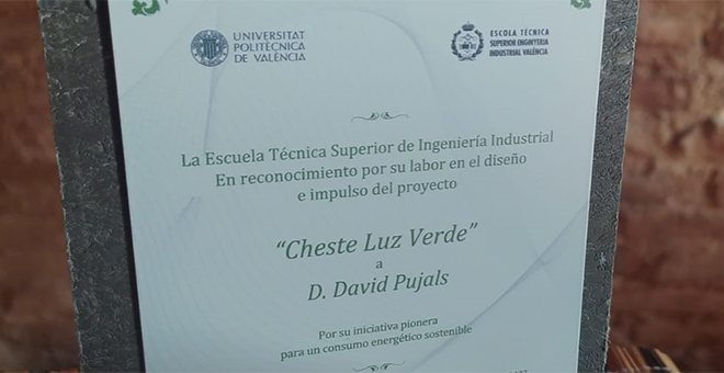 Reconocimiento al proyecto Cheste Luz Verde