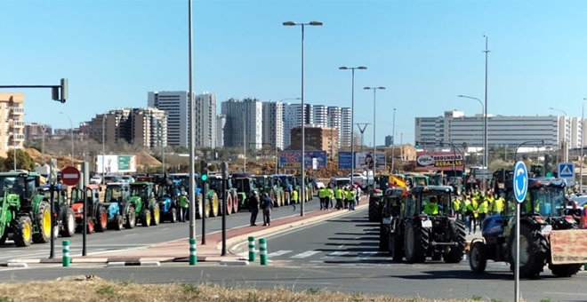 Los agricultores chestanos protestan en Valencia