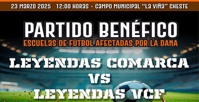 Partido benefico a favor de las escuelas de fútbol de las poblaciones afectadas por la DANA