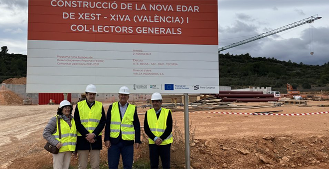 Visita institucional para supervisar los avances de las obras EDAR Cheste-Chiva