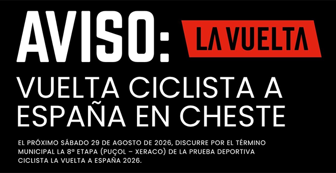 La Vuelta a España 2026 pasará por Cheste el sábado 29 de agosto